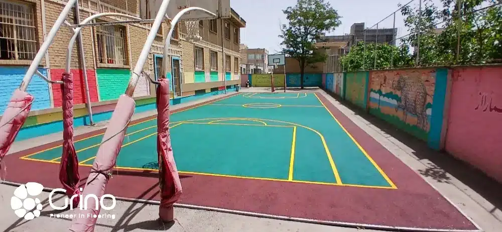 نمونه کار کفپوش گرانولی درجاریز در مدرسه