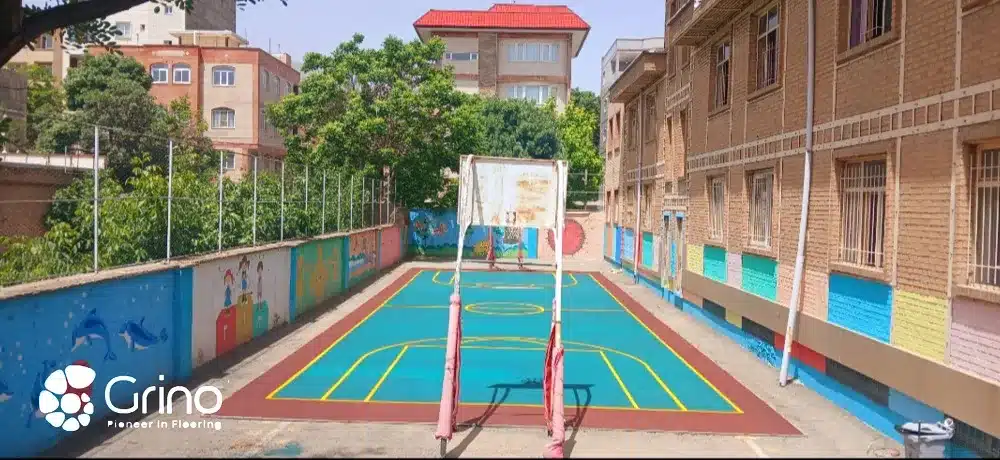 نمونه کار کفپوش گرانولی درجاریز در مدرسه
