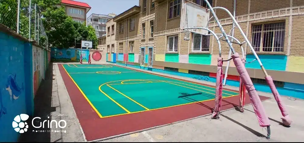 نمونه کار کفپوش گرانولی درجاریز در مدرسه