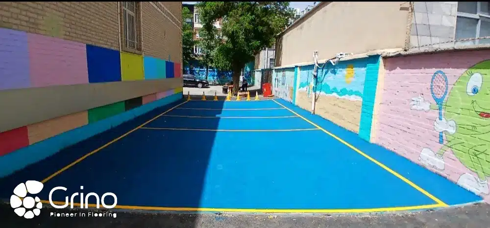 نمونه کار کفپوش گرانولی درجاریز در مدرسه