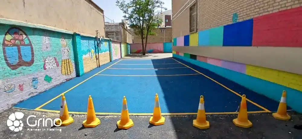 نمونه کار کفپوش گرانولی درجاریز در مدرسه