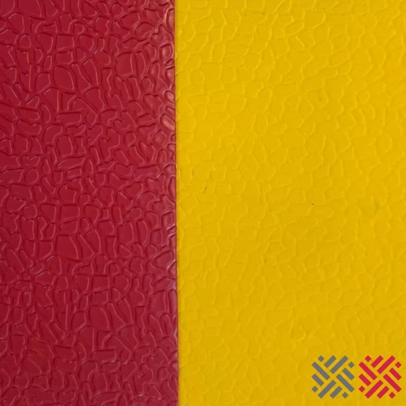 ترکیب رنگ قرمز با رنگ زرد در کفپوش