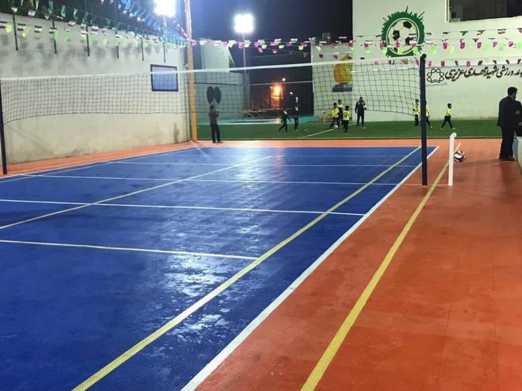 نمونه کار کفپوش تنیس و اسکیت در مجموعه ورزشی